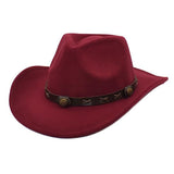 Vintage Western Cowboy Hat 88423977M Wine Red / M(56-58Cm) Hats