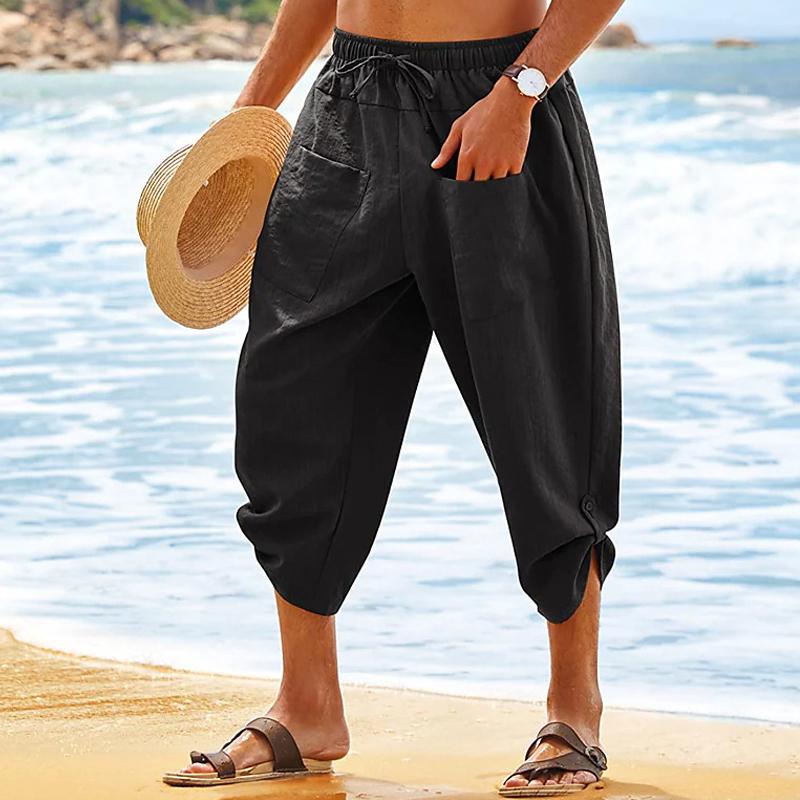 Lässige, lockere Strandhose mit Taschen für Herren 77569009Y