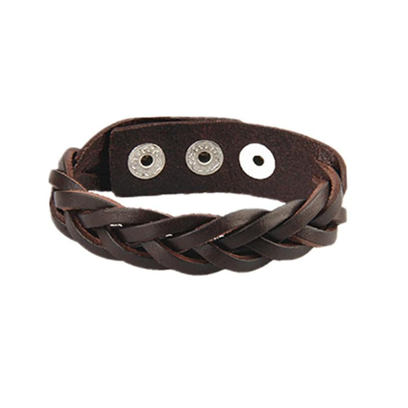 Men's Vintage Cowhide Braided Bracelet 75667158M