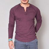 Men's Casual Solid Color Buttons Long Sleeve T-Shirt 47776809Y