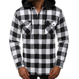 Men's Vintage Plaid Hooded Shirt 22425658X