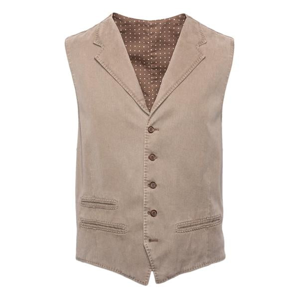 Mens Vintage Lapel Single Breasted Vest M116 Light Khaki / M Vests
