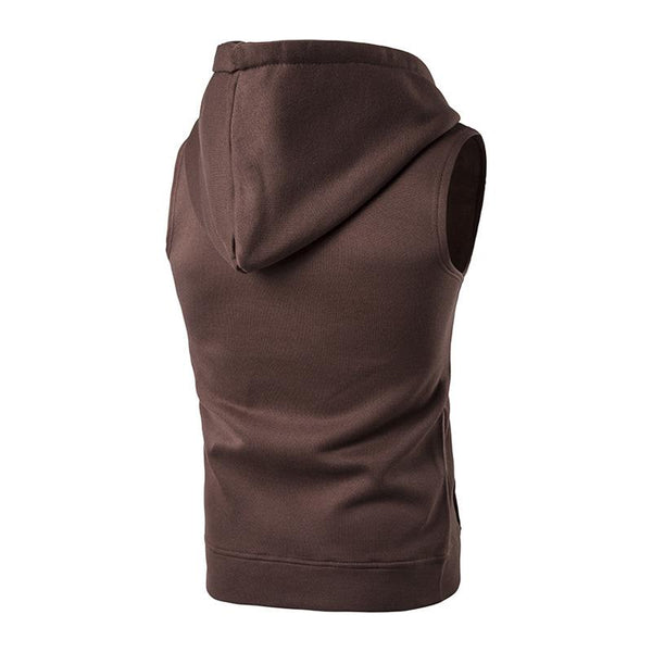 Men's Casual Hooded Zip Pocket Vest 20137124M