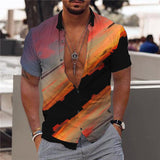 Men's Casual Hawaiian Print Lapel Short Sleeve Shirt 91747749X
