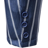 Men's Striped Print Two Button Blazer 76553355X