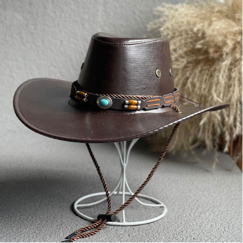 Men's Leather Western Cowboy Hat 09378026Y