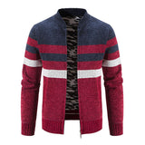 Men's Casual Contrast Stripe Knit Cardigan 29415659M