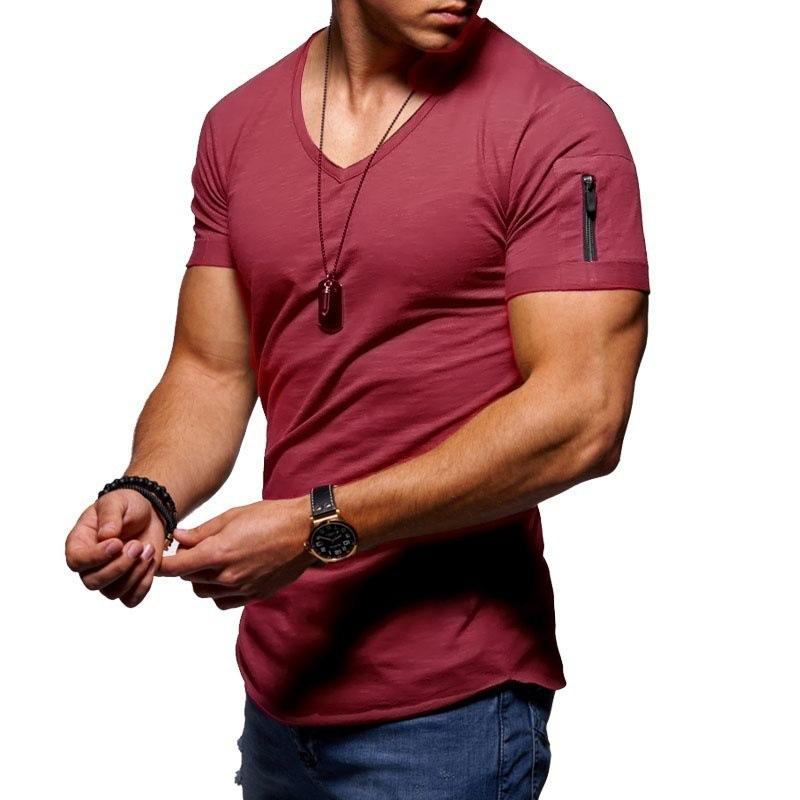 Camisa de algodón con cuello en V para hombre 27191547X