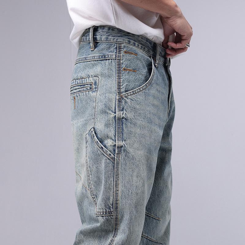 Men's Vintage Loose Cargo Denim Harem Pants 35307050M