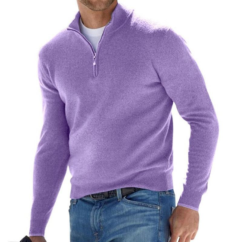 Einfarbiger Pullover mit Reißverschluss für Herren 80501121X