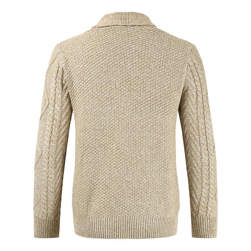 Einreihiger Strickjackenpullover für Herren in Volltonfarbe 44620688X