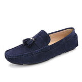 Mens Handmade Fringe Loafers 54168169 Blue / 6 Shoes