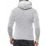 Men's Casual Slim Fit Long Sleeve Hooded Knit Jacket 15865031M