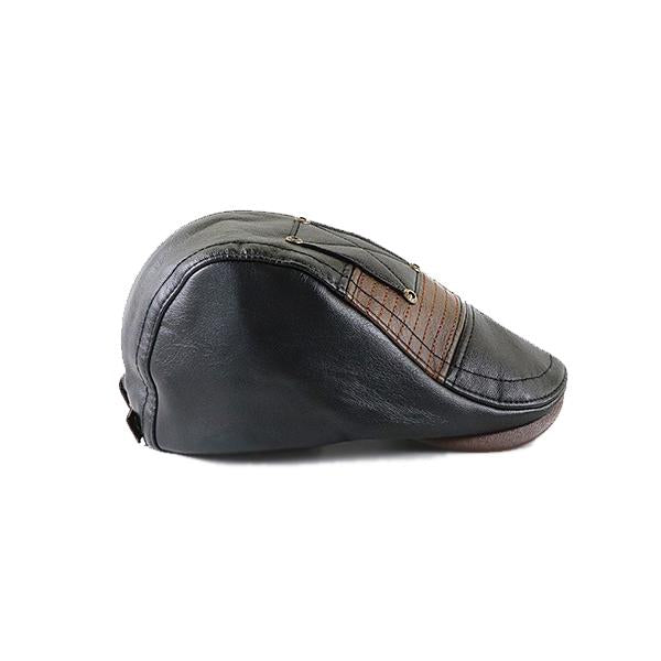 Mens Patchwork Leather Hat Hats