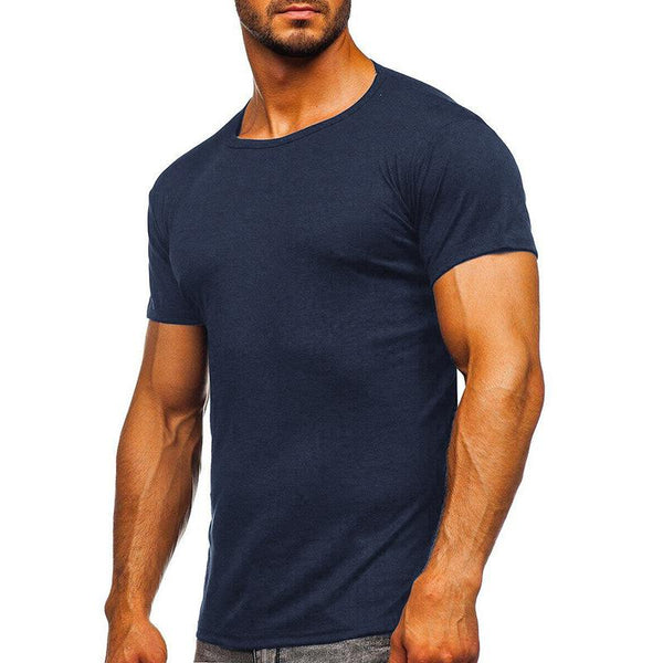 Men's Simple Solid Color Round Neck Short Sleeve T-Shirt 87937934Y