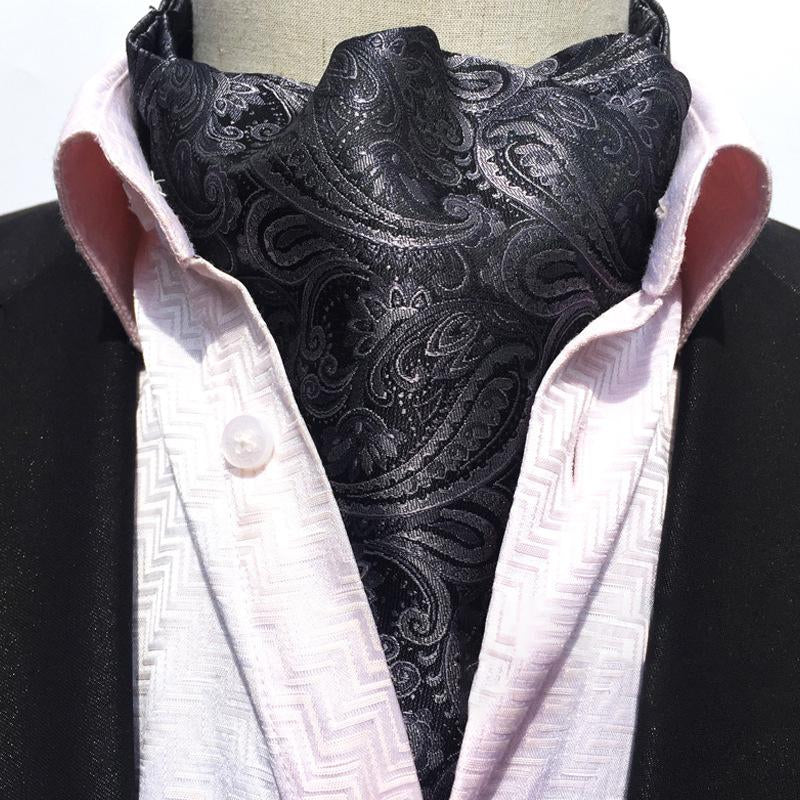 Men's Vintage Paisley Jacquard Suit Shirt Collar Scarf 56954792M