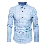 Men's Casual Plaid Long Sleeve Shirt 32720242X