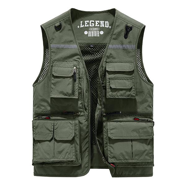 Mens Multi-Pocket Tactical Cargo Vest 53117159M Army Green / S Vests