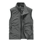 Men's Casual Thin Outdoor Breathable Quick-Drying Stand-Up Collar Vest 30147775M