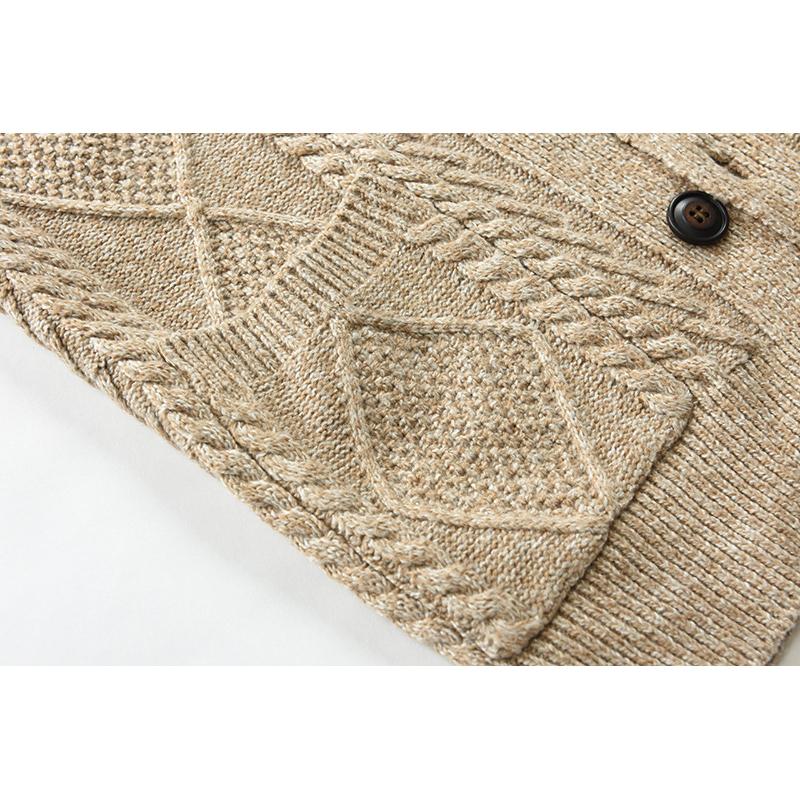 Einreihiger Strickjackenpullover für Herren in Volltonfarbe 44620688X