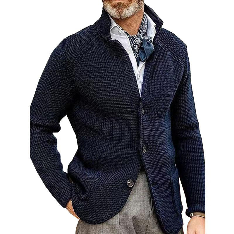 【Envío en 24 horas】Blazer de punto con cuello alto informal para hombre 65688948M