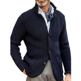 Men's Casual Stand Collar Knit Blazer 65688948M