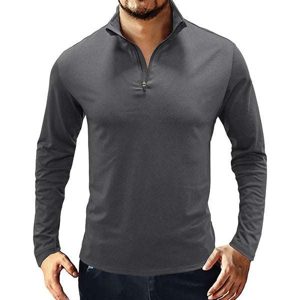 Men's Casual Stand Collar Zipper T Shirt 99017892M