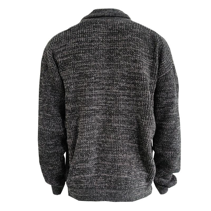 Men's Solid Color Long Sleeve Knit Sweater Jacket 15553334X