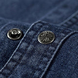 Men's Casual Lapel Cotton Long Sleeve Denim Shirt 05593165M