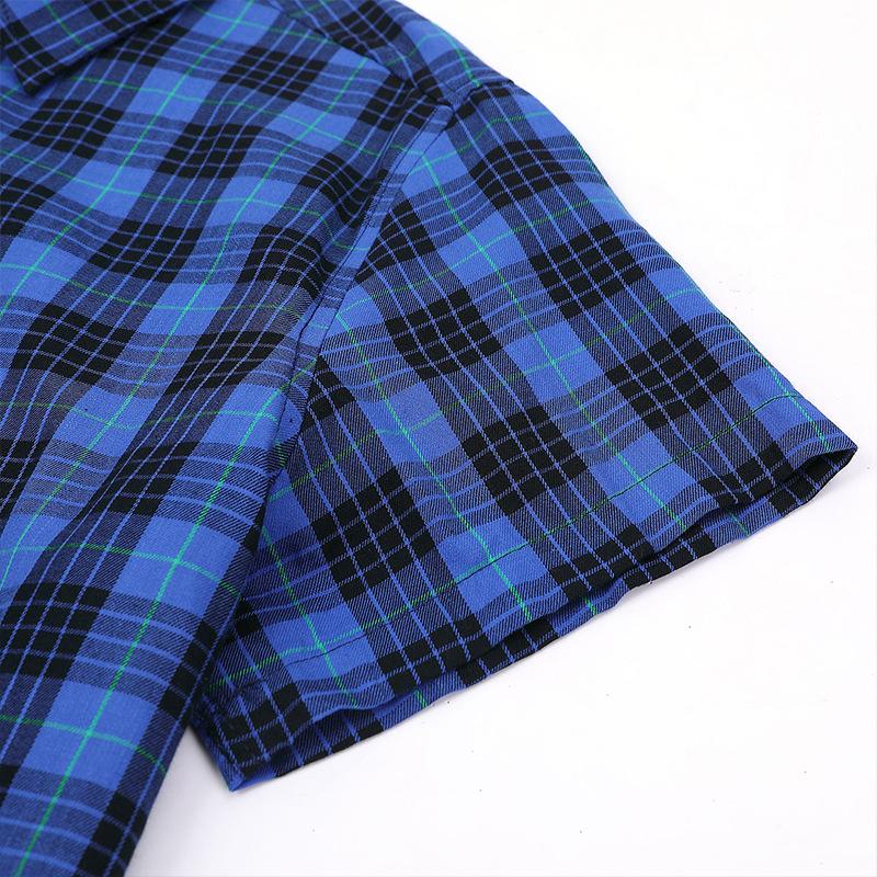 Men's Hawaiian Short Sleeve Plaid Shirt 03417017X