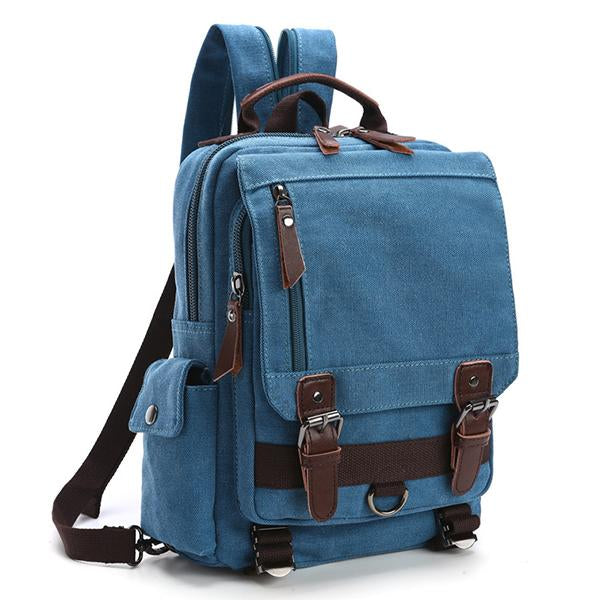 Casual Canvas Outdoor Travel Backpack 52963602M Blue Backpacks