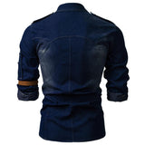 Men's Vintage Denim Long Sleeve Shirt (Belt Not Included) 88330286Y