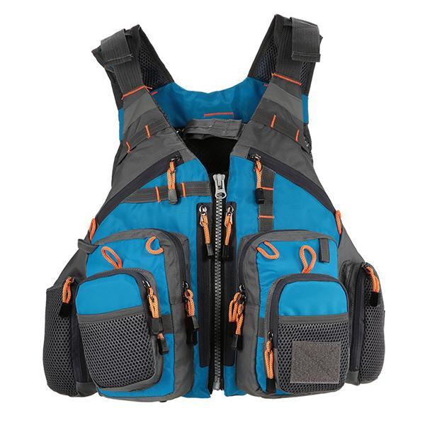 Mens Outdoor Multifunctional Sea Fishing Lifesaving Vest 31685293M Sky Blue / Free Vests