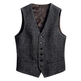 Men's Retro Warm Wool Herringbone Vest 37310949M