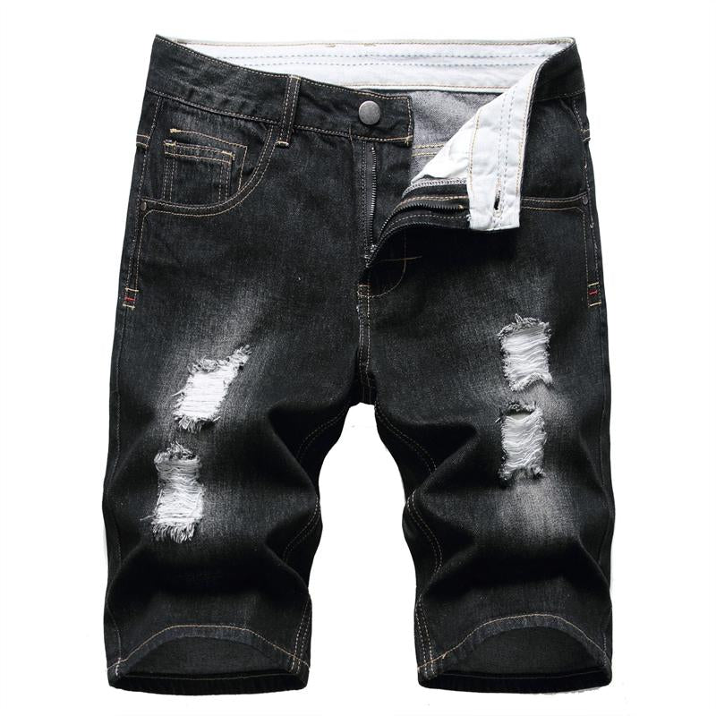 Men's Vintage Ripped Denim Shorts 89137494Y