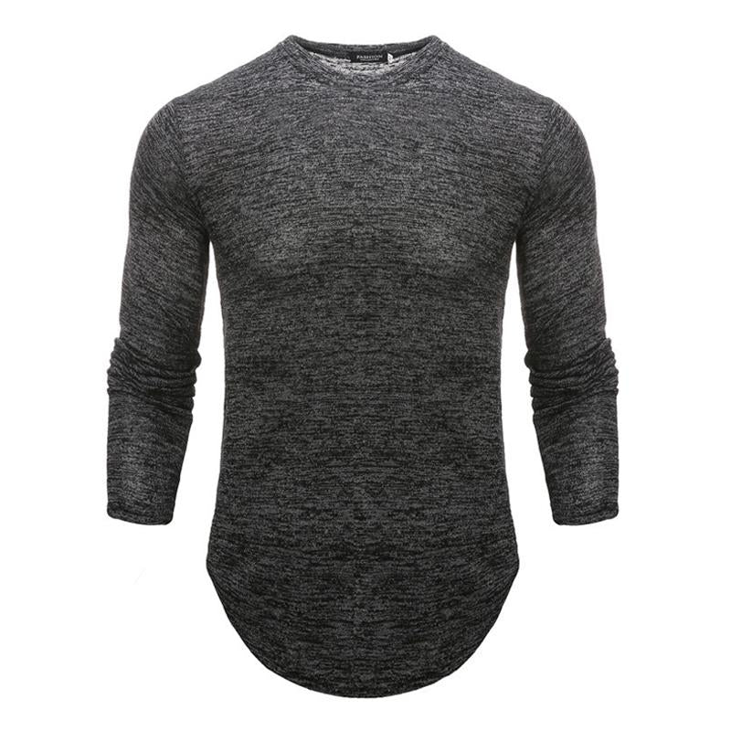Men's Round Neck Solid Color Long Sleeve T-Shirt 97418634X