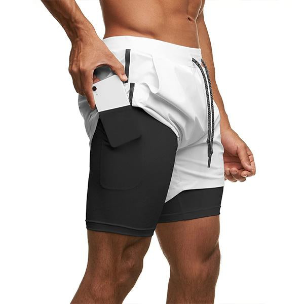 Men's Double Layer Quick Dry Sports Shorts 36316818M