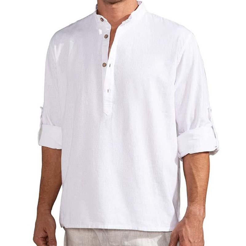 Men's Casual Long Sleeve Loose Shirt 36665815M