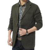 Men's Lapel Cotton Solid Jacket 00227361X