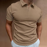 Men's Casual Striped Polo Collar Short-Sleeved T-Shirt 20612806Y