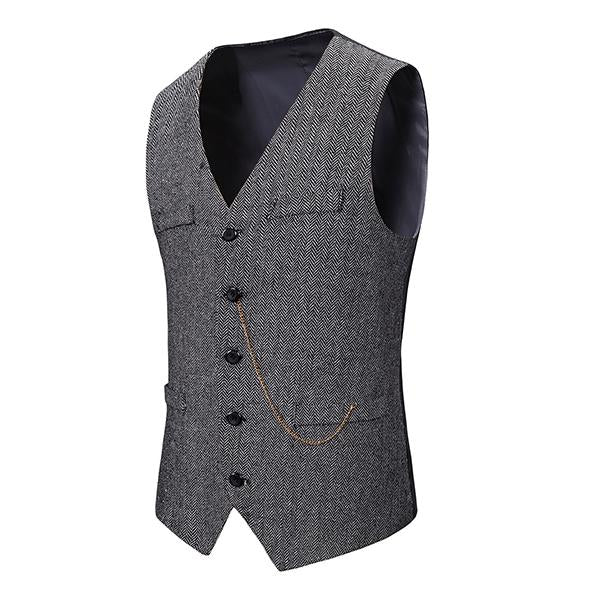 Mens Herringbone Single Breasted Vest 21473001M Vests