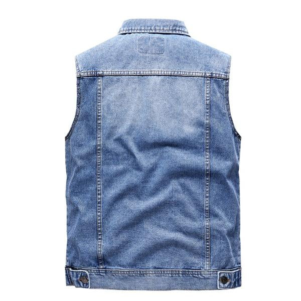 Gilet en jean à revers rétro pour homme 41696369X