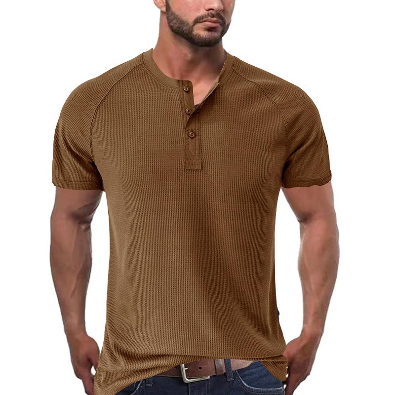 T-shirt Henley à manches courtes pour homme Tough Guy 46765611X