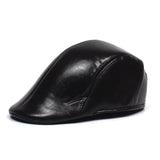 Men's Vintage Solid Color Leather Hat 74166633Y