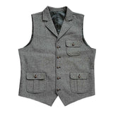 Men's Retro Slim Herringbone Vintage Vest 03598480M