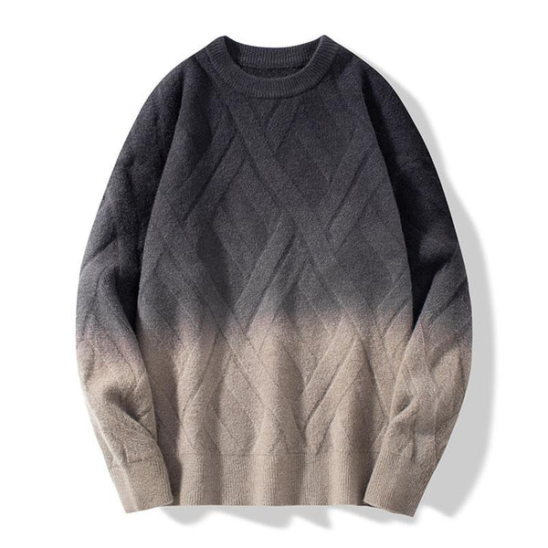 Men's Round Neck Gradient Long Sleeve Sweater 02959240M