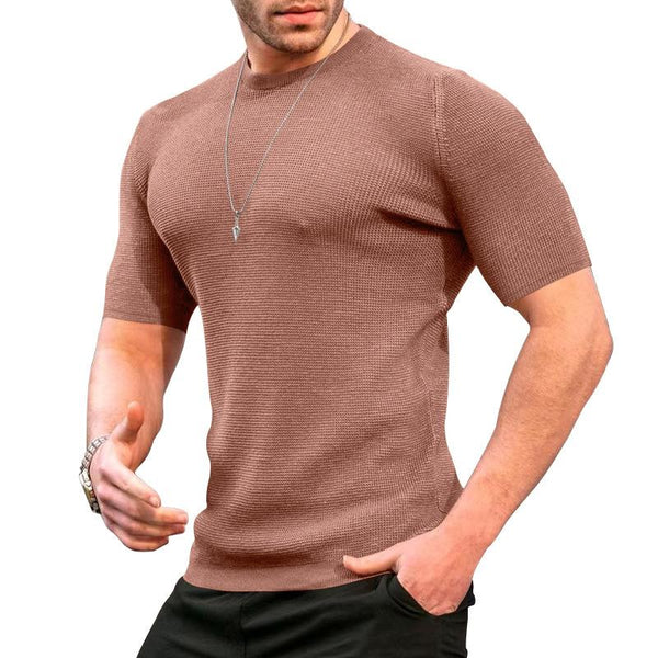 Men's Solid Waffle Knit Pullover Sweatshirt 57450418X