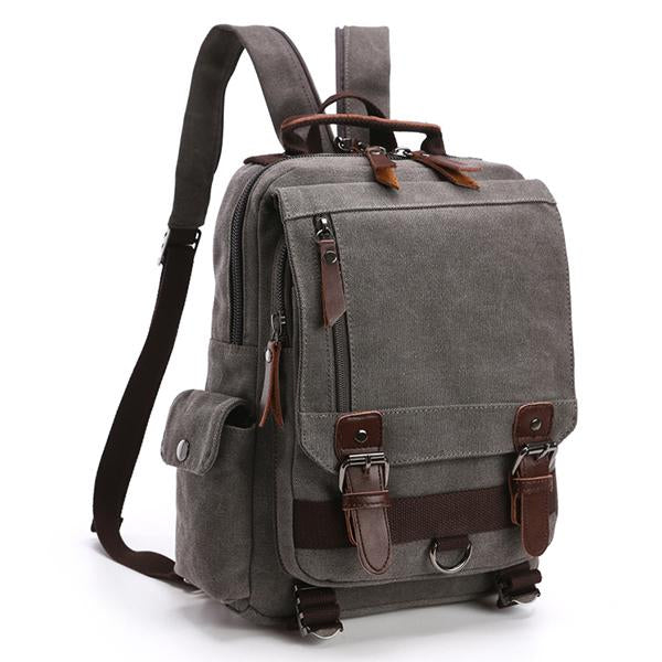 Casual Canvas Outdoor Travel Backpack 52963602M Gray Backpacks