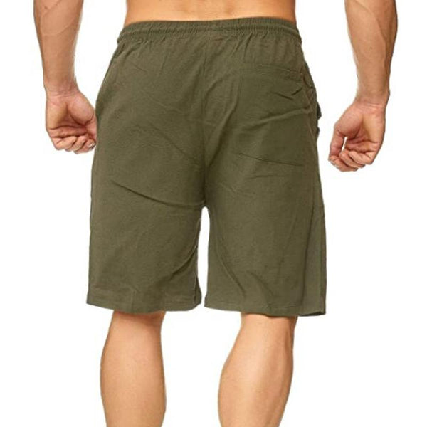 Men's Sports Casual Solid Color Drawstring Lace-Up Shorts 08057330Y