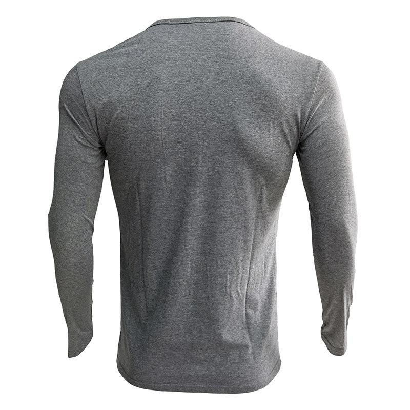 Men's Long Sleeve Solid Color Henley Shirt 70774605X